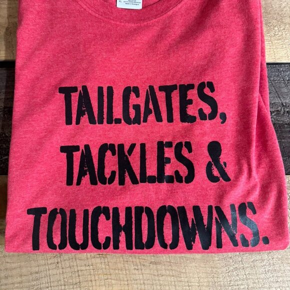 Size XL - Tailgates, Tackles & Touchdowns Tee (Light Red) - $20 - Picture 1 of 1